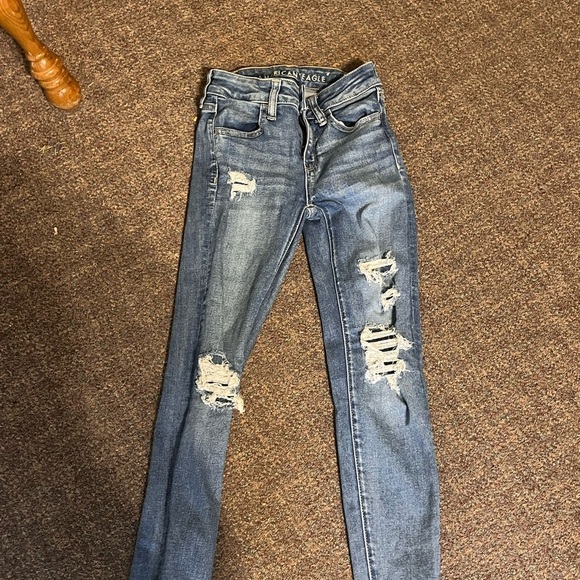 American Eagle Outfitters Denim - American Eagle Outfitters Blue Skinny Jeans Distressed Style